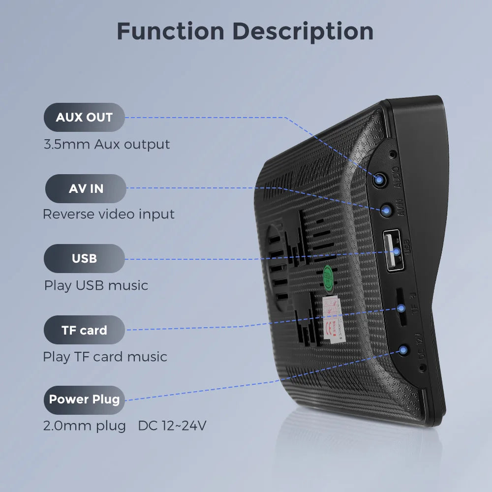Reproductor Multimedia estéreo portátil para coche, Radio inalámbrica con Android, 7 pulgadas, transmisor FM, BT, WiFi, AUX, pantalla USB