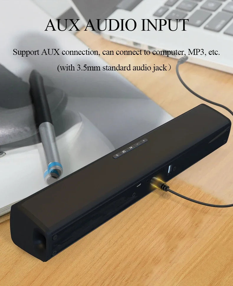 Barra de sonido súper potente, altavoz inalámbrico portátil con Bluetooth, estéreo envolvente, caja de sonido para TV en casa, Subwoofer, Radio FM, caixa de som