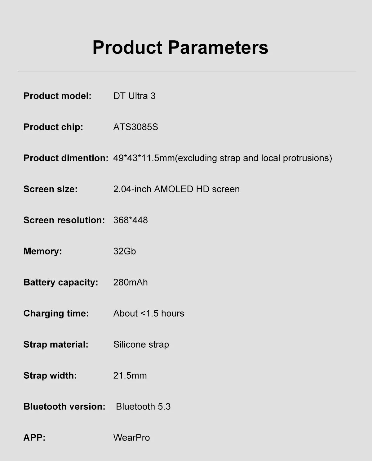 DT Ultra 3 Smartwatch pantalla Amoled 4GB reproductor MP3 MP4 Bluetooth red compartido aplicación tienda ChatGPT reloj inteligente AI hombre Sportwatch