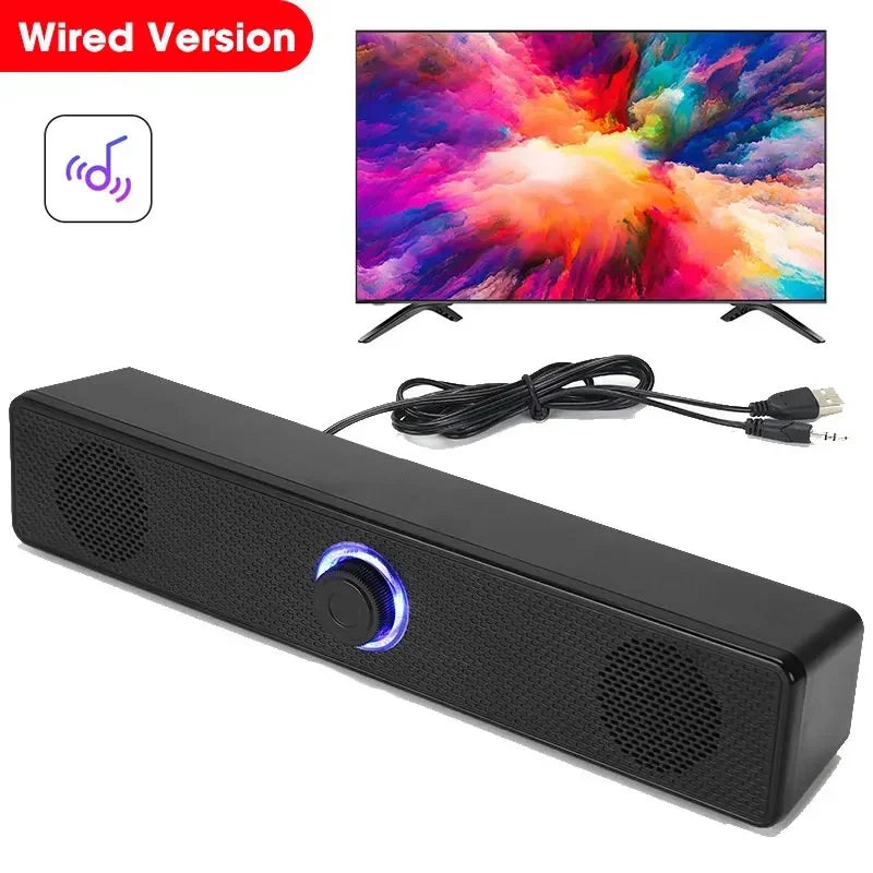 Altavoz envolvente 4D con Bluetooth, sistema de sonido de cine en casa, barra de sonido de ordenador para TV, Subwoofer, estéreo con cable, graves potentes