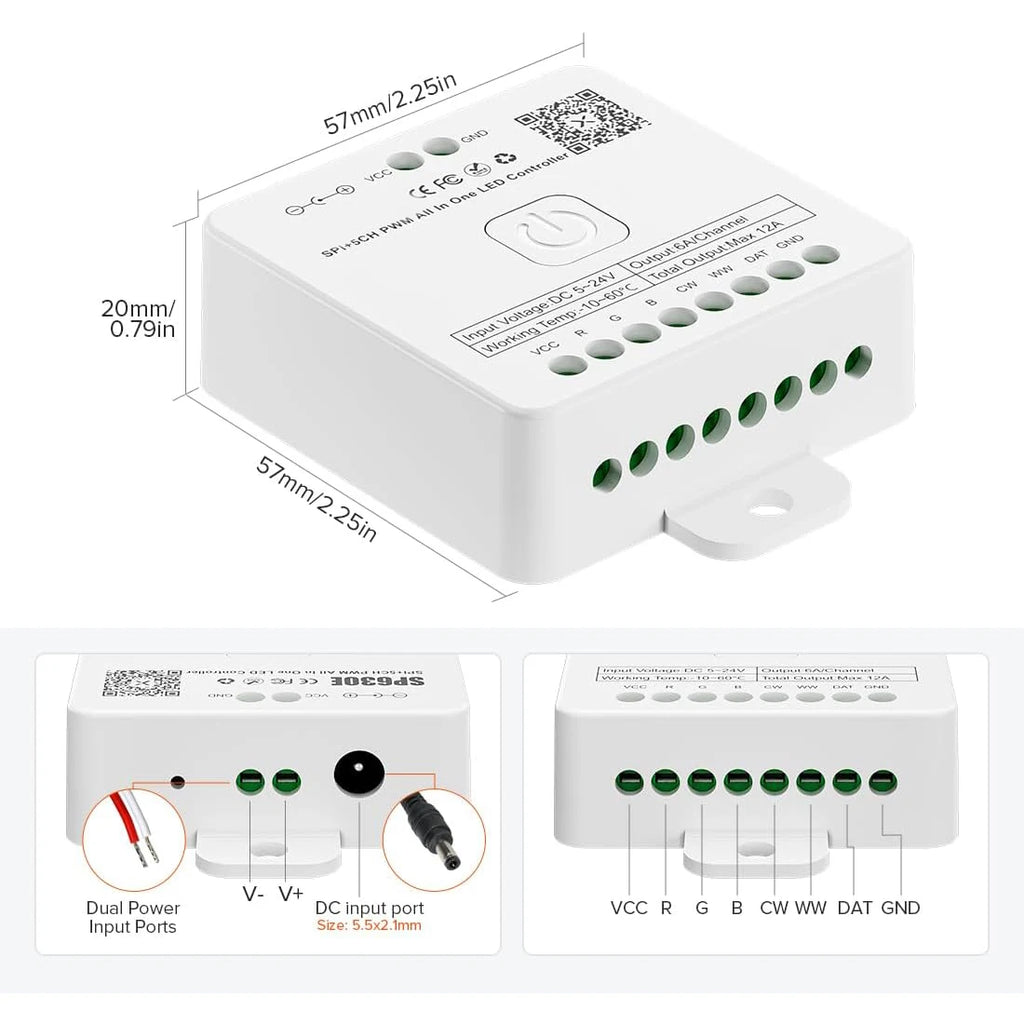 FCOB WS2811 tira de LED RGB COB direccionable 12v 24v 720LEDs/m SP530E 2,4 GHz controlador Bluetooth y control remoto RC3/RB3 1m2m3m4m5m conjuntos