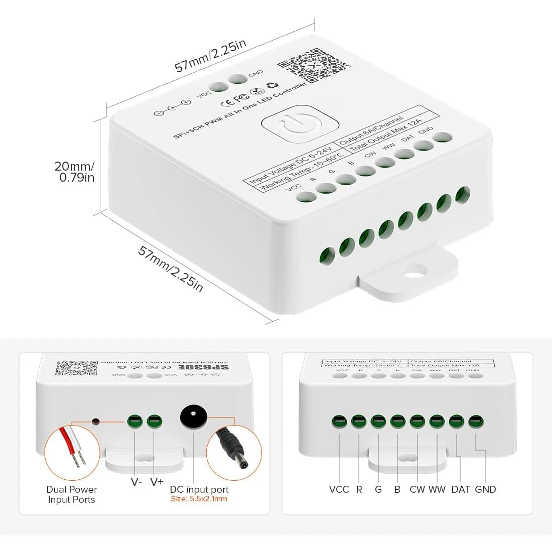 FCOB WS2811 tira de LED RGB COB direccionable 12v 24v 720LEDs/m SP530E 2,4 GHz controlador Bluetooth y control remoto RC3/RB3 1m2m3m4m5m conjuntos