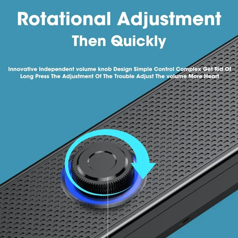 Altavoz envolvente 4D con Bluetooth, sistema de sonido de cine en casa, barra de sonido de ordenador para TV, Subwoofer, estéreo con cable, graves potentes