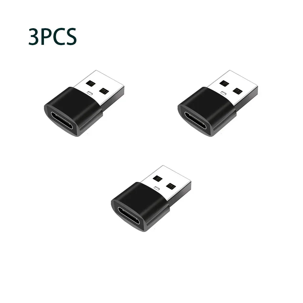3-Pack USB to USB C Adapter, USB C Female to USB Male Super Fast Charging and OTG Converter Compatible with iPhone 15/14/13/12 P