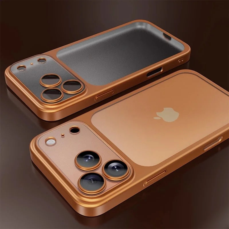 Plating Frosted Translucent Thin Phone Case For iPhone 17 Pro Max 17 Pro 17 Air 17 Series Official Cosmic Orange Bumper Cover