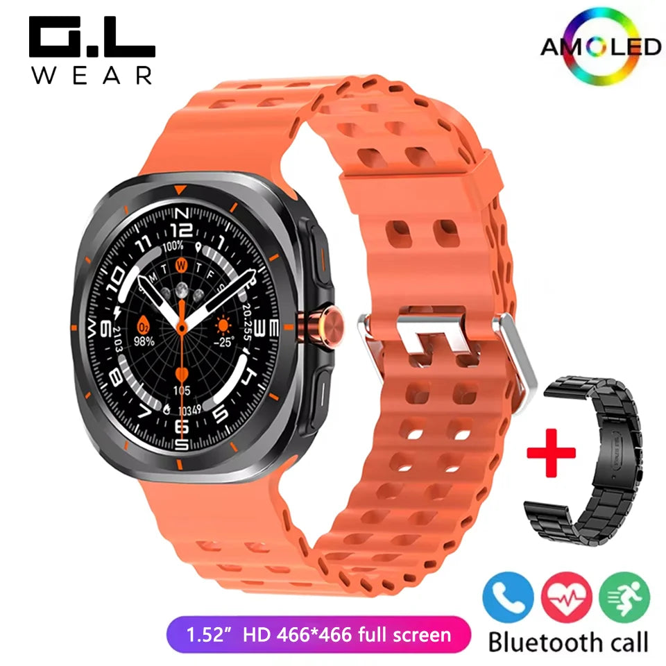 G.L Wear 2025 Nuevo reloj inteligente para hombre 1,52 pulgadas Bluetooth Talk Deportes Fitness Podómetro Mujer Reloj inteligente