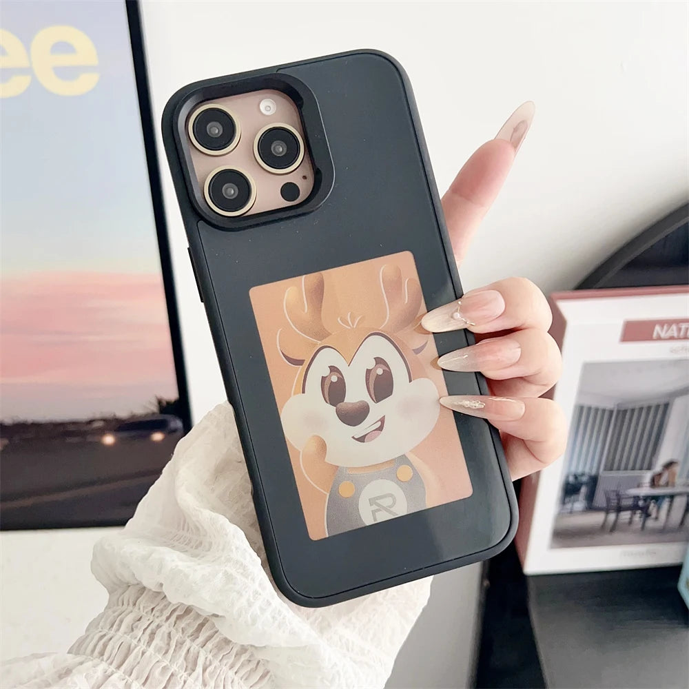 Nueva Funda Digital con pantalla de E ink de 4,0 pulgadas para iPhone 16 16e 15 14 13pro max NFC foto personalizada Funda trasera móvil con soporte