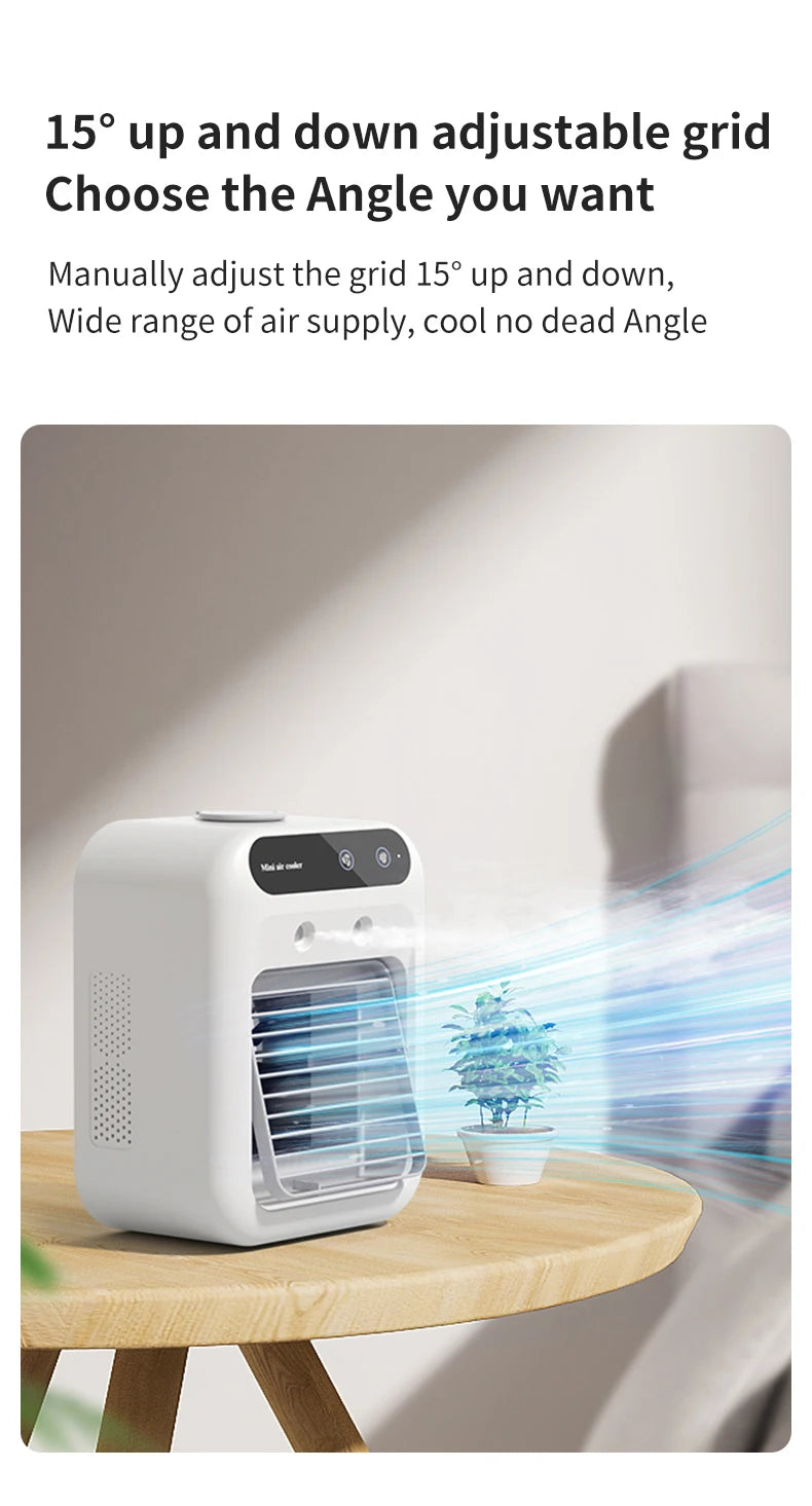 Aire acondicionado portátil, ventilador enfriador, humidificador, ventilador de ventilación de CA para coche, refrigeración de verano, fragancia, refrigerador, viaje de oficina