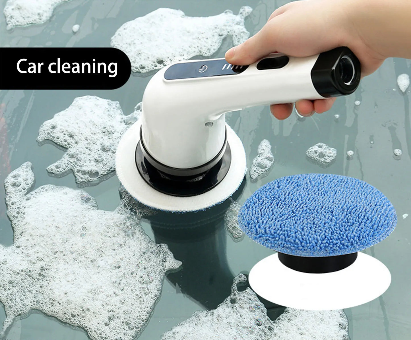 MicroData Cepillo de limpieza eléctrico 9 en 1, 2000 mAh, herramienta de limpieza para sala de estar, baño y cocina