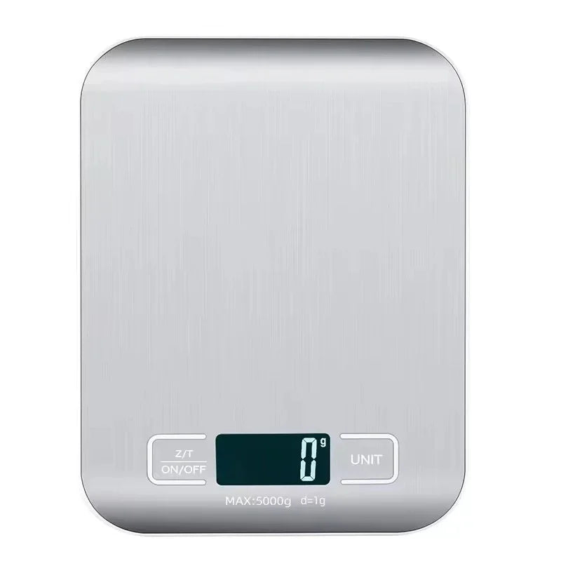Báscula Digital de cocina con pantalla LED, Panel de acero inoxidable, balanzas electrónicas, joyería para el hogar, aperitivos, pesaje de alimentos, herramientas para hornear, 5kg/1g