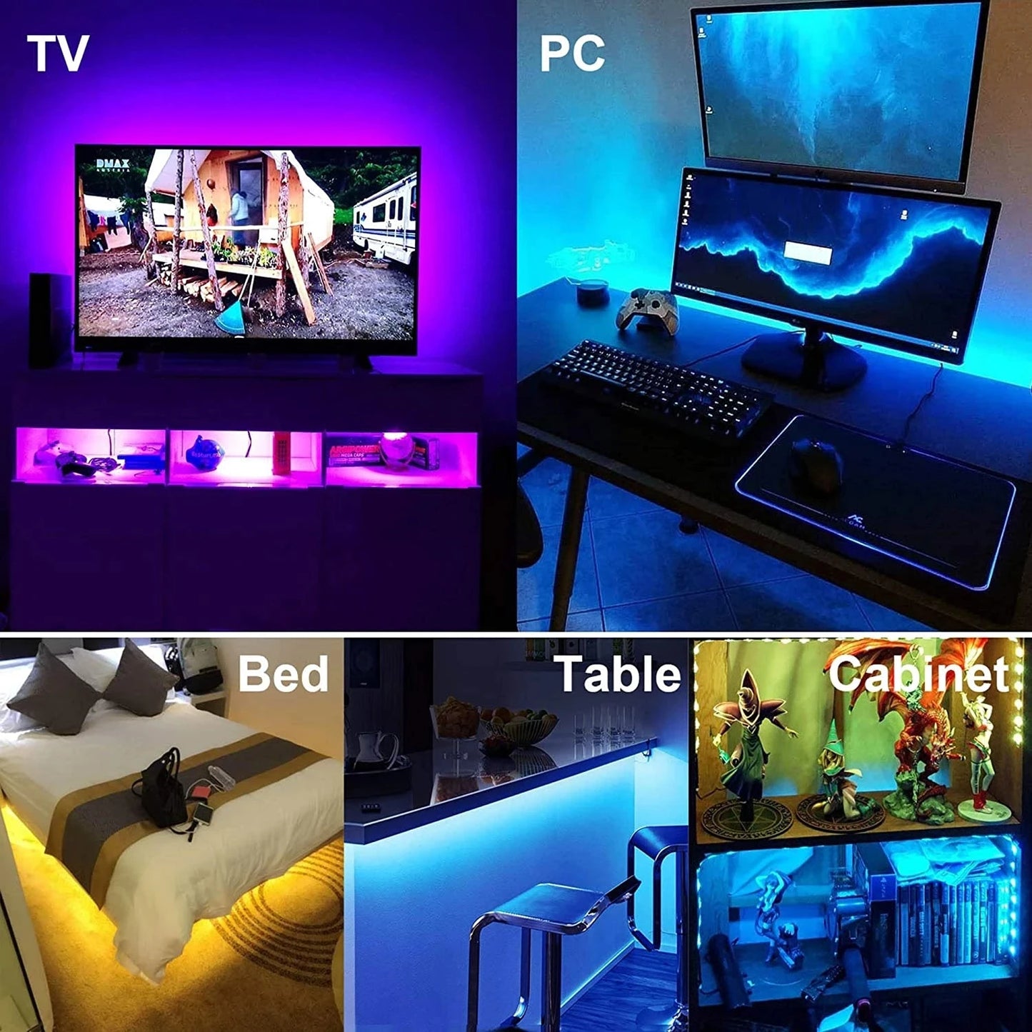 Tira de luces Led Usb 5V 5050, luz Led inteligente para pared, habitación, Bluetooth, Wifi, Alexa 15, 20 metros, cinta Rgb, retroiluminación de Tv, cinta Led, Luces