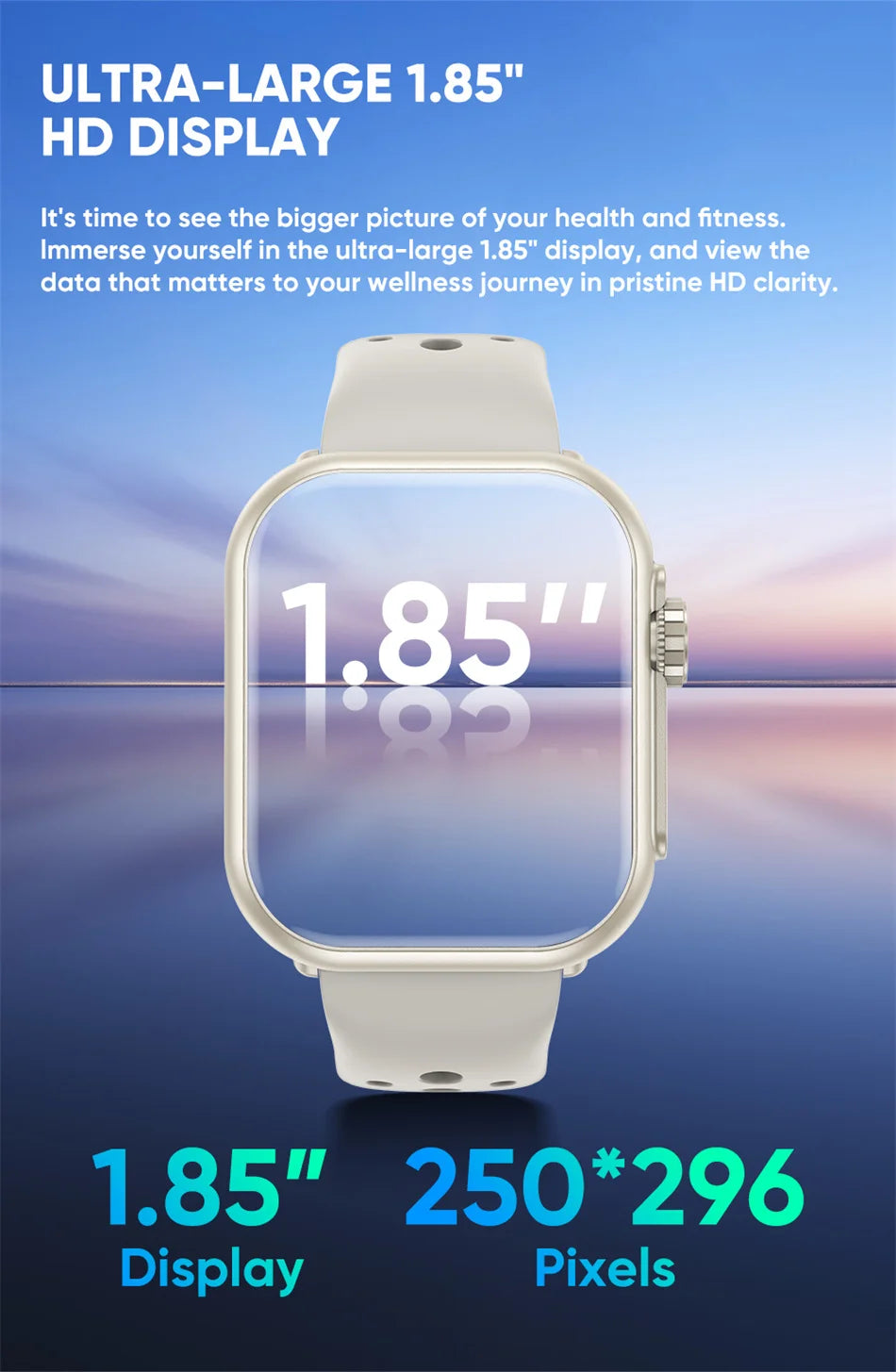 Reloj Inteligente Ultra 2 1000 mAh reloj inteligente hombres mujeres 1,85 pulgadas HD pantalla completamente táctil IP68 impermeable Bluetooth llamada Smartwatch