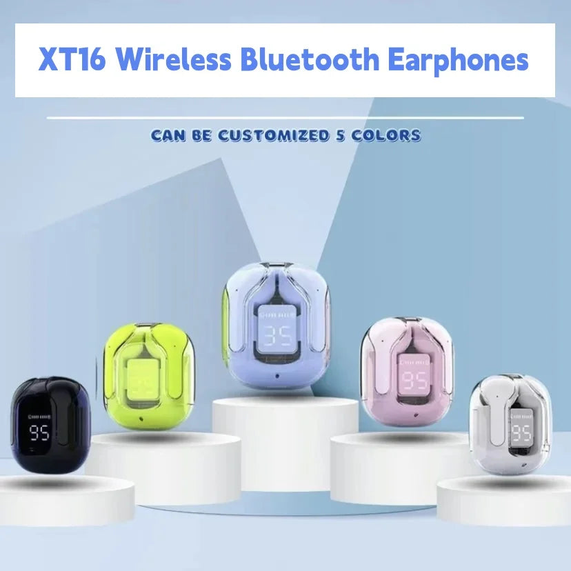 Xt16 Auriculares inalámbricos Bluetooth 5,3 Tws Auriculares deportivos intrauditivos con micrófono Pantalla digital LED para llamadas Juegos Música