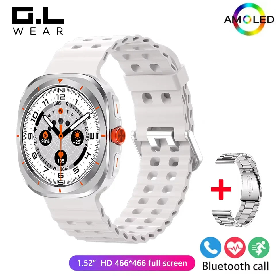 G.L Wear 2025 Nuevo reloj inteligente para hombre 1,52 pulgadas Bluetooth Talk Deportes Fitness Podómetro Mujer Reloj inteligente