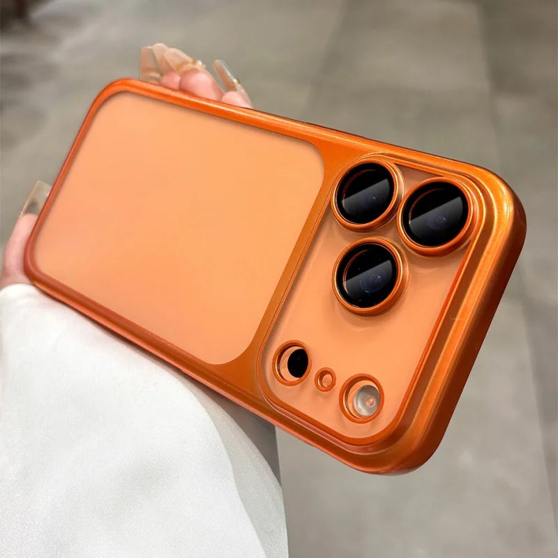 Plating Frosted Translucent Thin Phone Case For iPhone 17 Pro Max 17 Pro 17 Air 17 Series Official Cosmic Orange Bumper Cover