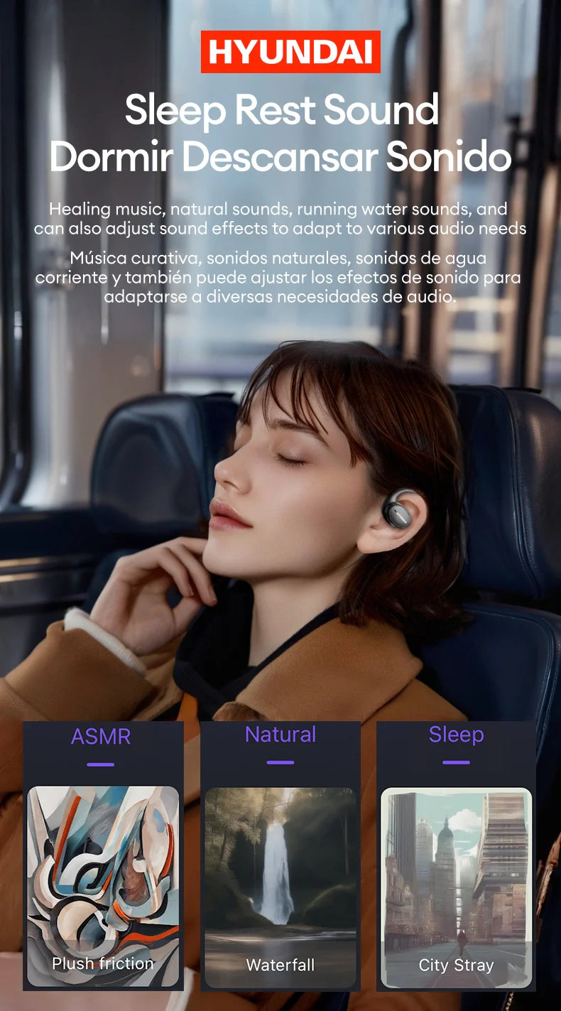 Choice HYUNDAI Openair5 AI auriculares de traducción Bluetooth tipo oreja colgante AI inteligente más de 100 idiomas reunión auricular regalo