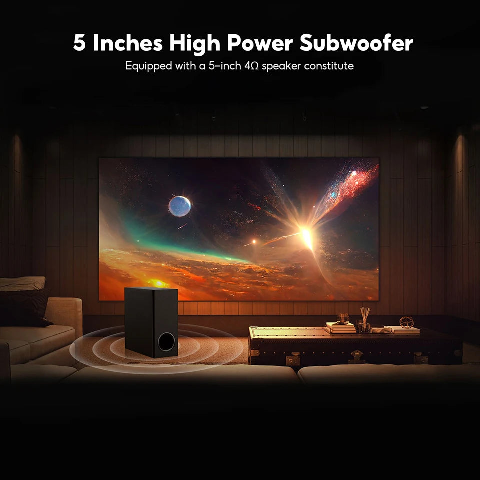 AIYIMA S07 Dolby -Barra de sonido 2,1, Subwoofer inalámbrico de 150W, altavoz de sistema 3D para TV, Bluetooth, HDMI/Aux/Opt/USB