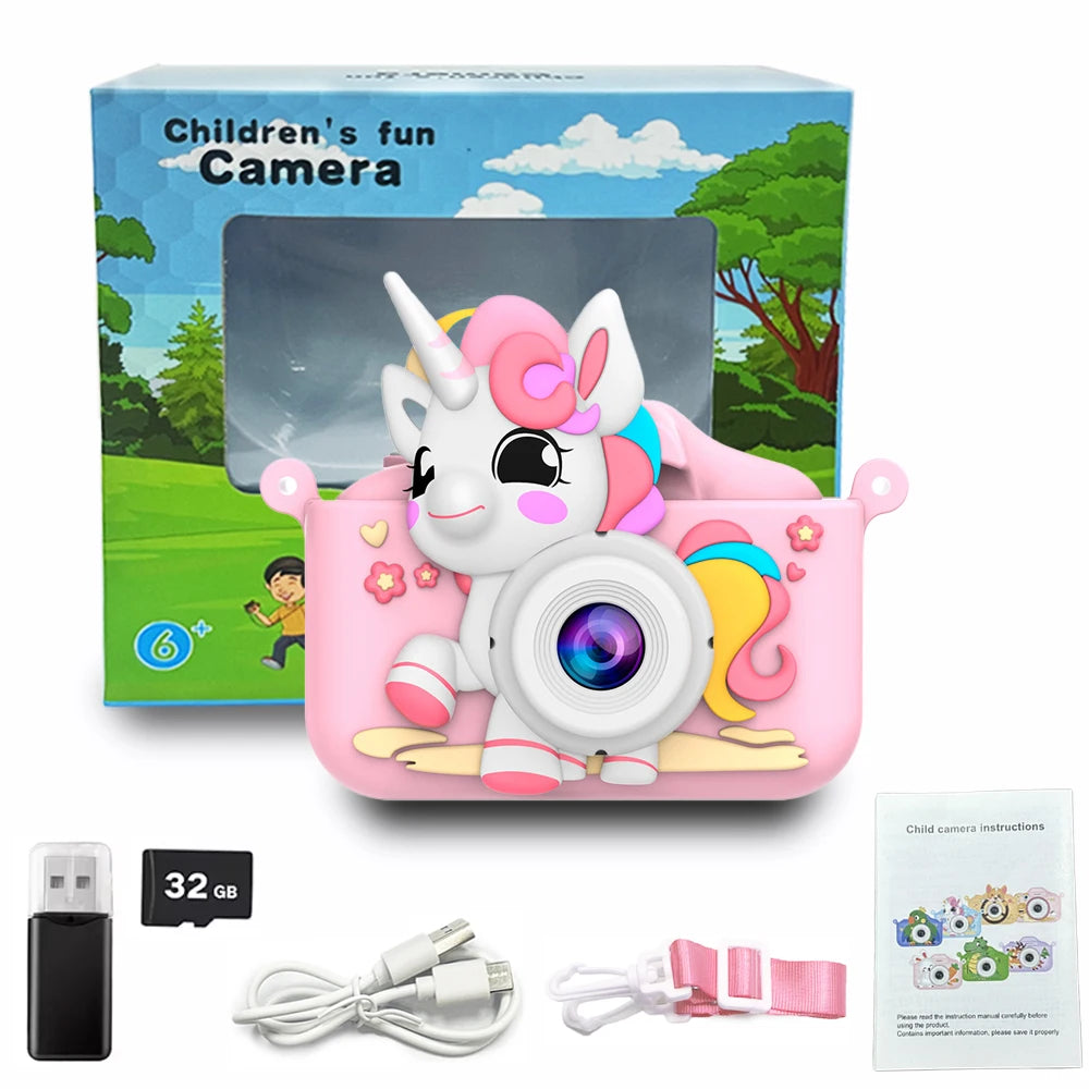 Cámara Digital para niños, juguetes para niñas y niños, pantalla HD de 1080P, grabación de vídeo, reproducción de música, juegos, cámara para niños de 2 pulgadas, regalo