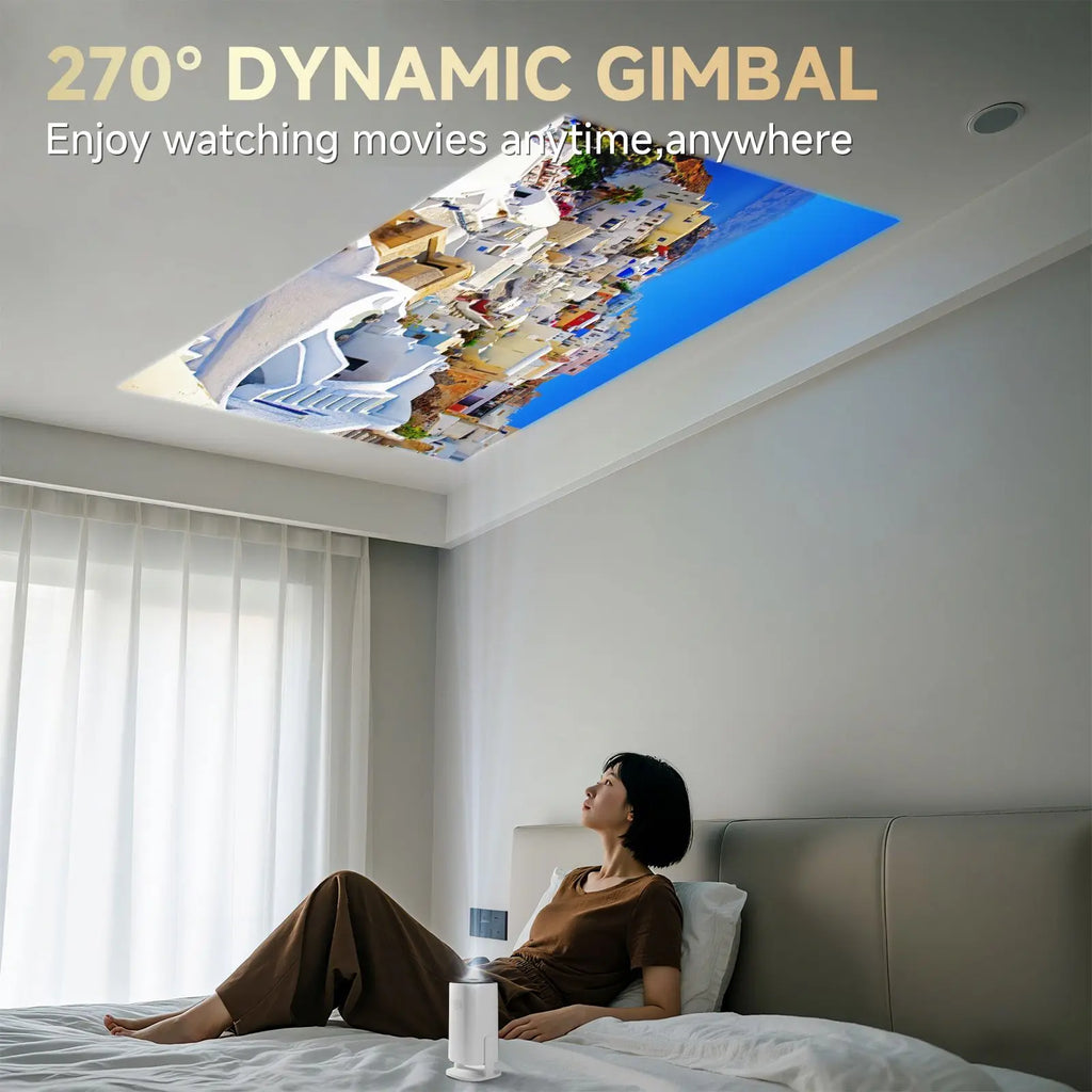 HONGTOP P30PRO Mini proyector inteligente Android 14 WiFi6 BT 5,0 compatible con 4K 1280*720P proyector portátil para exteriores de cine en casa inteligente