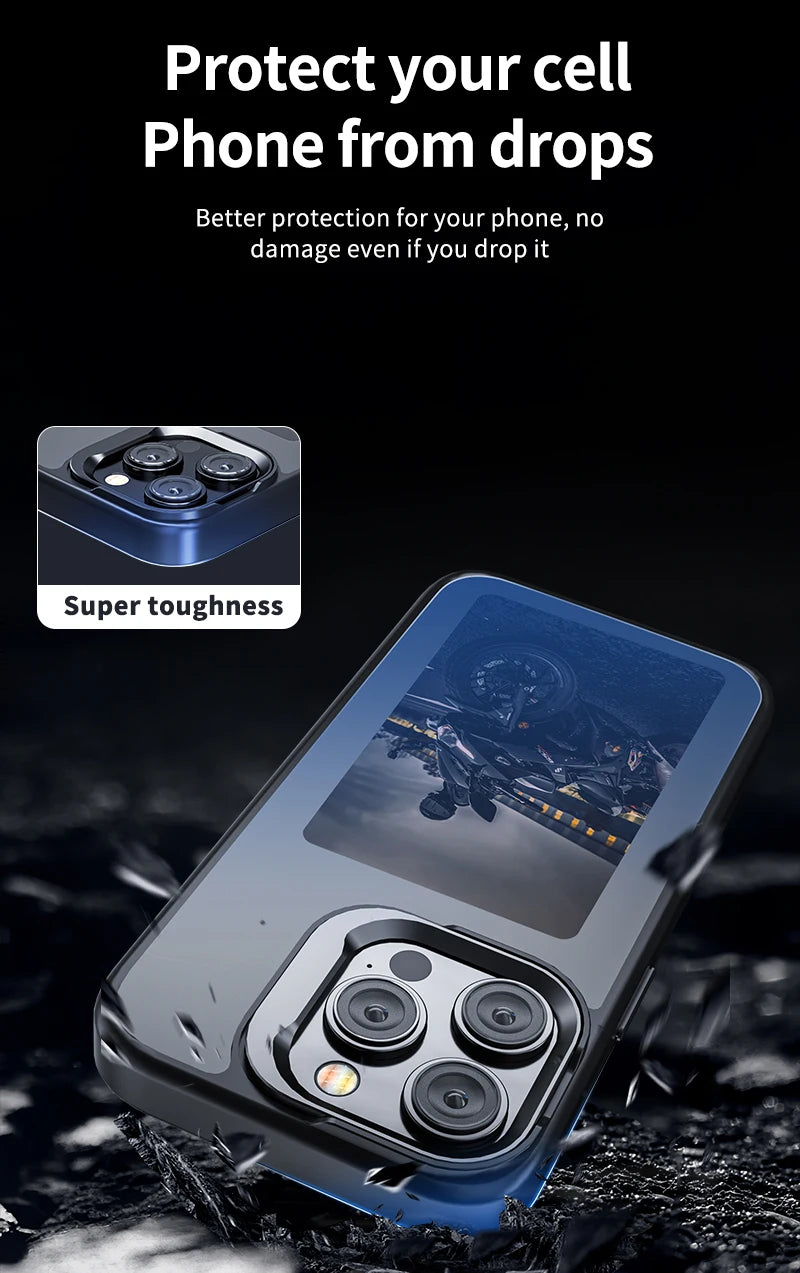 Nueva Funda Digital con pantalla de E ink de 4,0 pulgadas para iPhone 16 16e 15 14 13pro max NFC foto personalizada Funda trasera móvil con soporte