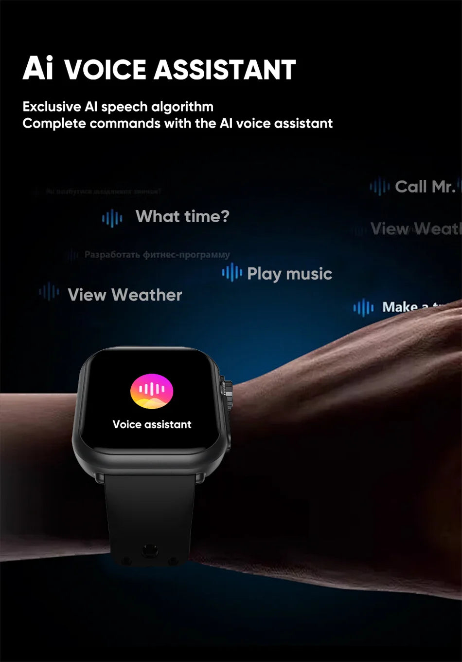 Reloj Inteligente Ultra 2 1000 mAh reloj inteligente hombres mujeres 1,85 pulgadas HD pantalla completamente táctil IP68 impermeable Bluetooth llamada Smartwatch