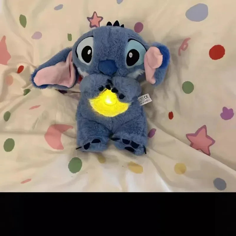 Stitch Anime muñeco de Peluche con iluminación música Airbag Kawaii apaciguar juguete bebé para calmar el sueño Peluche para niños regalo