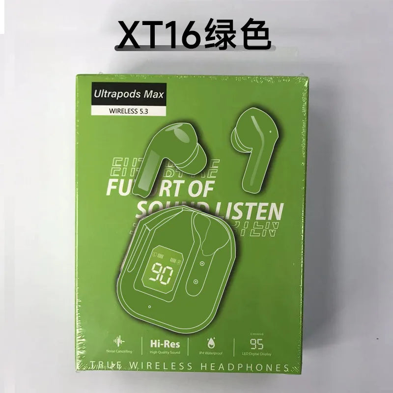 Xt16 Auriculares inalámbricos Bluetooth 5,3 Tws Auriculares deportivos intrauditivos con micrófono Pantalla digital LED para llamadas Juegos Música