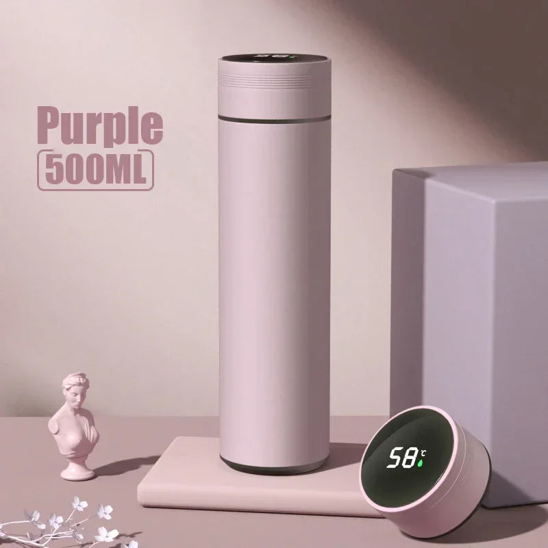 Taza Termo con pantalla de temperatura de 500ML, botella Termo dividida de acero inoxidable, taza aislada al vacío para exteriores, regalo del Día del Padre