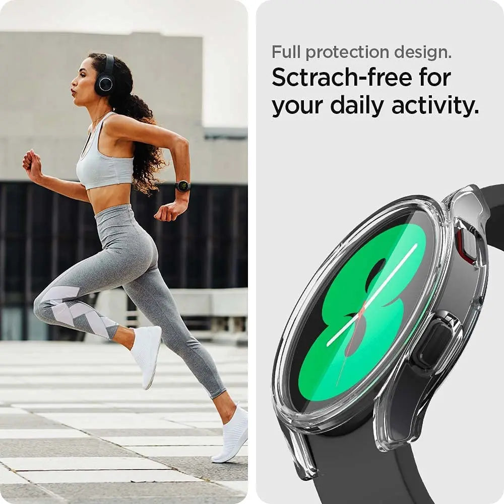 Funda de silicona de cobertura completa para Samsung Galaxy Watch 4, 5, 6, 7, 40mm, 44mm, Protector de pantalla de parachoques resistente a los arañazos a prueba de golpes