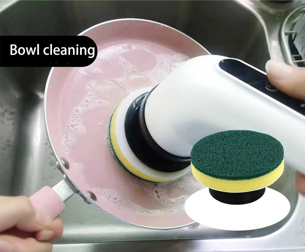 MicroData Cepillo de limpieza eléctrico 9 en 1, 2000 mAh, herramienta de limpieza para sala de estar, baño y cocina