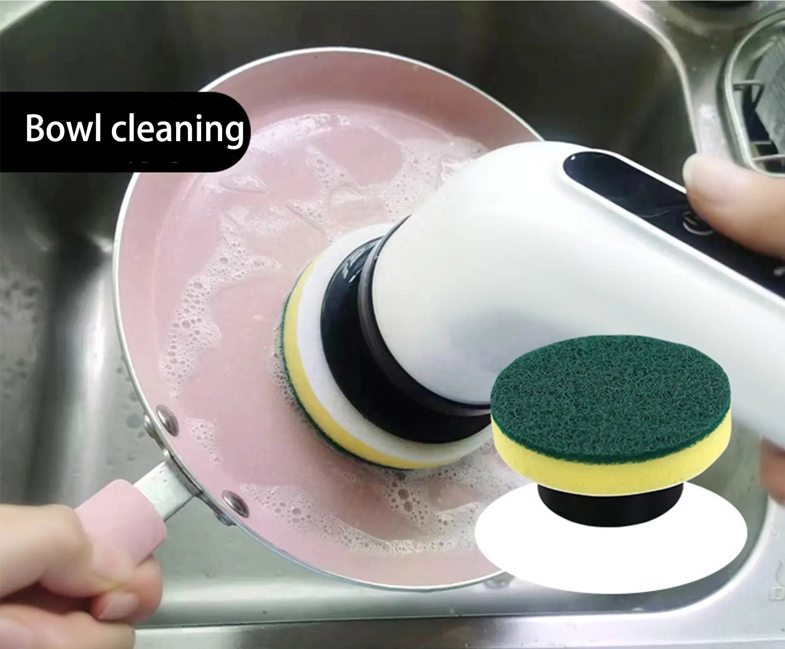 MicroData Cepillo de limpieza eléctrico 9 en 1, 2000 mAh, herramienta de limpieza para sala de estar, baño y cocina