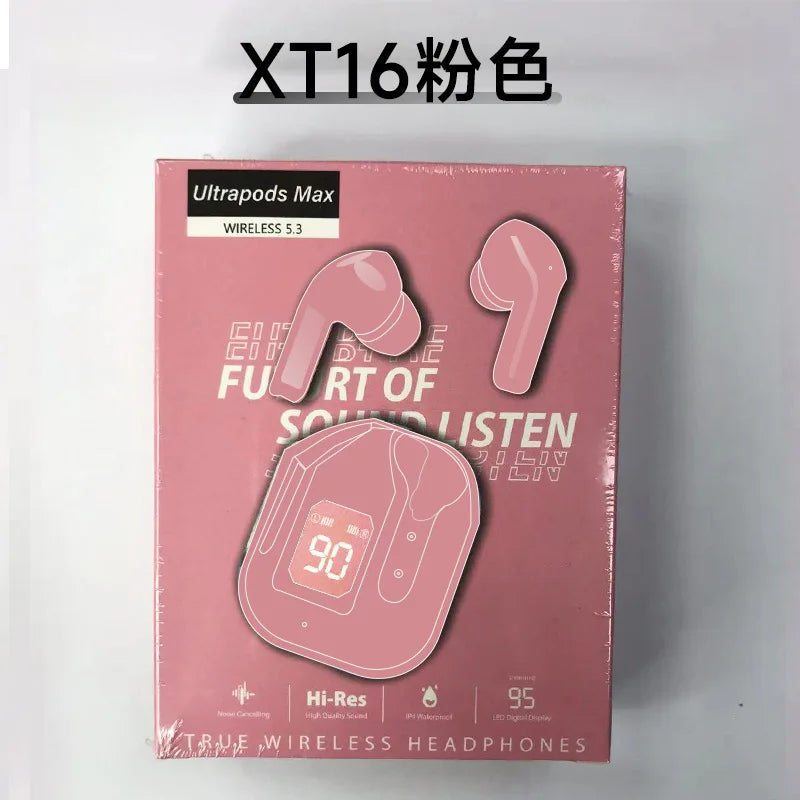 Xt16 Auriculares inalámbricos Bluetooth 5,3 Tws Auriculares deportivos intrauditivos con micrófono Pantalla digital LED para llamadas Juegos Música