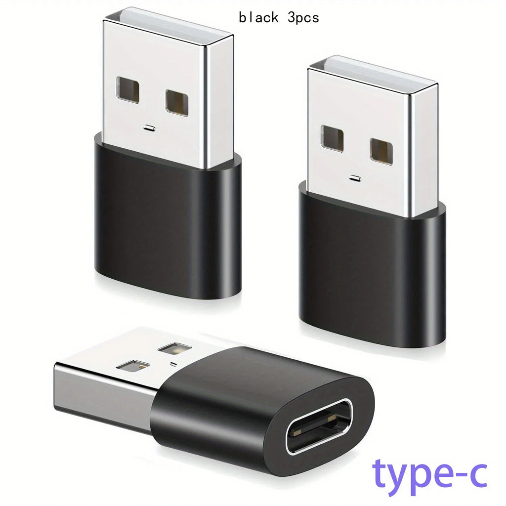 3-Pack USB to USB C Adapter, USB C Female to USB Male Super Fast Charging and OTG Converter Compatible with iPhone 15/14/13/12 P