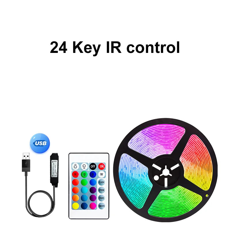Tira de luces Led Usb 5V 5050, luz Led inteligente para pared, habitación, Bluetooth, Wifi, Alexa 15, 20 metros, cinta Rgb, retroiluminación de Tv, cinta Led, Luces