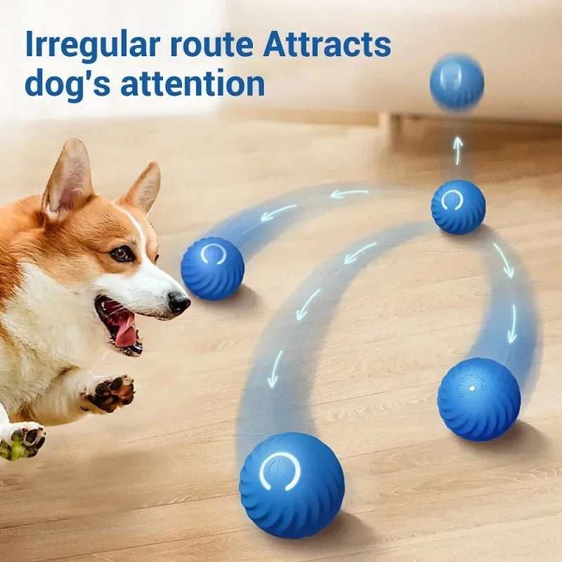 Pelota de juguete para perros, pelota rodante que rebota en movimiento automático, USB, cachorro inteligente, pelota interactiva de juguete para masticar para perros