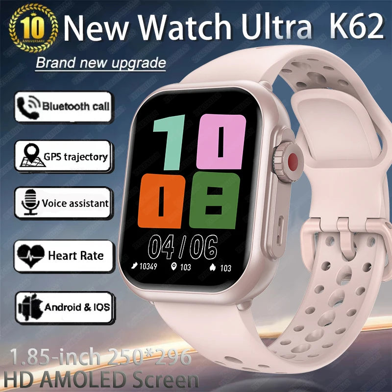 Reloj Inteligente Ultra 2 1000 mAh reloj inteligente hombres mujeres 1,85 pulgadas HD pantalla completamente táctil IP68 impermeable Bluetooth llamada Smartwatch