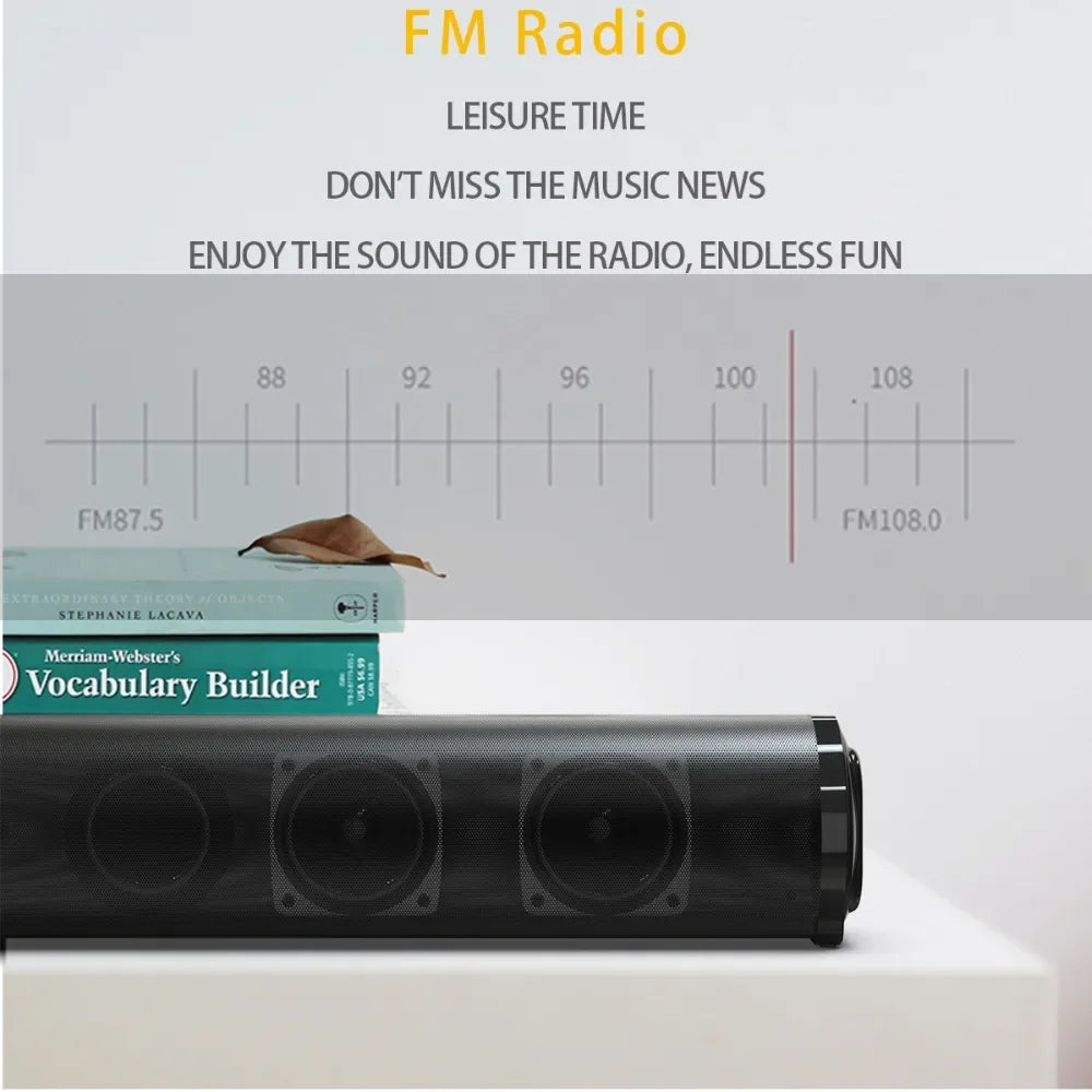 Barra de sonido súper potente, altavoz inalámbrico portátil con Bluetooth, estéreo envolvente, caja de sonido para TV en casa, Subwoofer, Radio FM, caixa de som