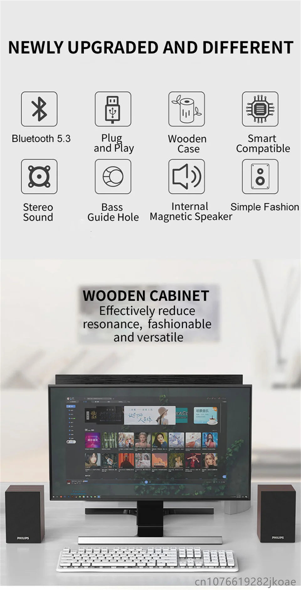 Philips SPA20 Altavoz Bluetooth con sonido envolvente de 360 grados Bluetooth Estéreo inalámbrico para computadora Macbook Laptop