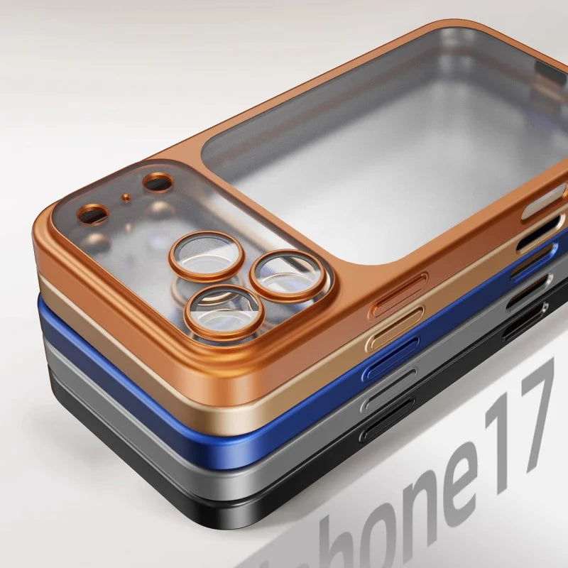 Plating Frosted Translucent Thin Phone Case For iPhone 17 Pro Max 17 Pro 17 Air 17 Series Official Cosmic Orange Bumper Cover