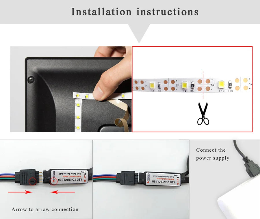 Tira de luces Led Usb 5V 5050, luz Led inteligente para pared, habitación, Bluetooth, Wifi, Alexa 15, 20 metros, cinta Rgb, retroiluminación de Tv, cinta Led, Luces
