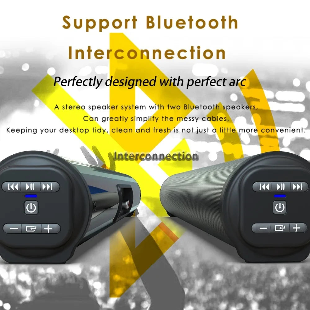 Barra de sonido súper potente, altavoz inalámbrico portátil con Bluetooth, estéreo envolvente, caja de sonido para TV en casa, Subwoofer, Radio FM, caixa de som