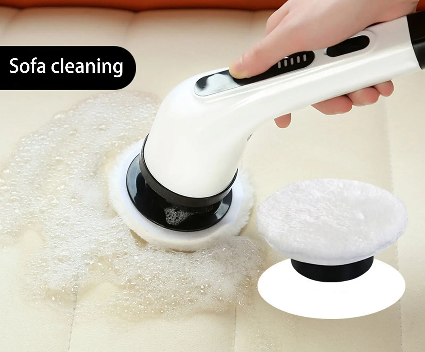 MicroData Cepillo de limpieza eléctrico 9 en 1, 2000 mAh, herramienta de limpieza para sala de estar, baño y cocina