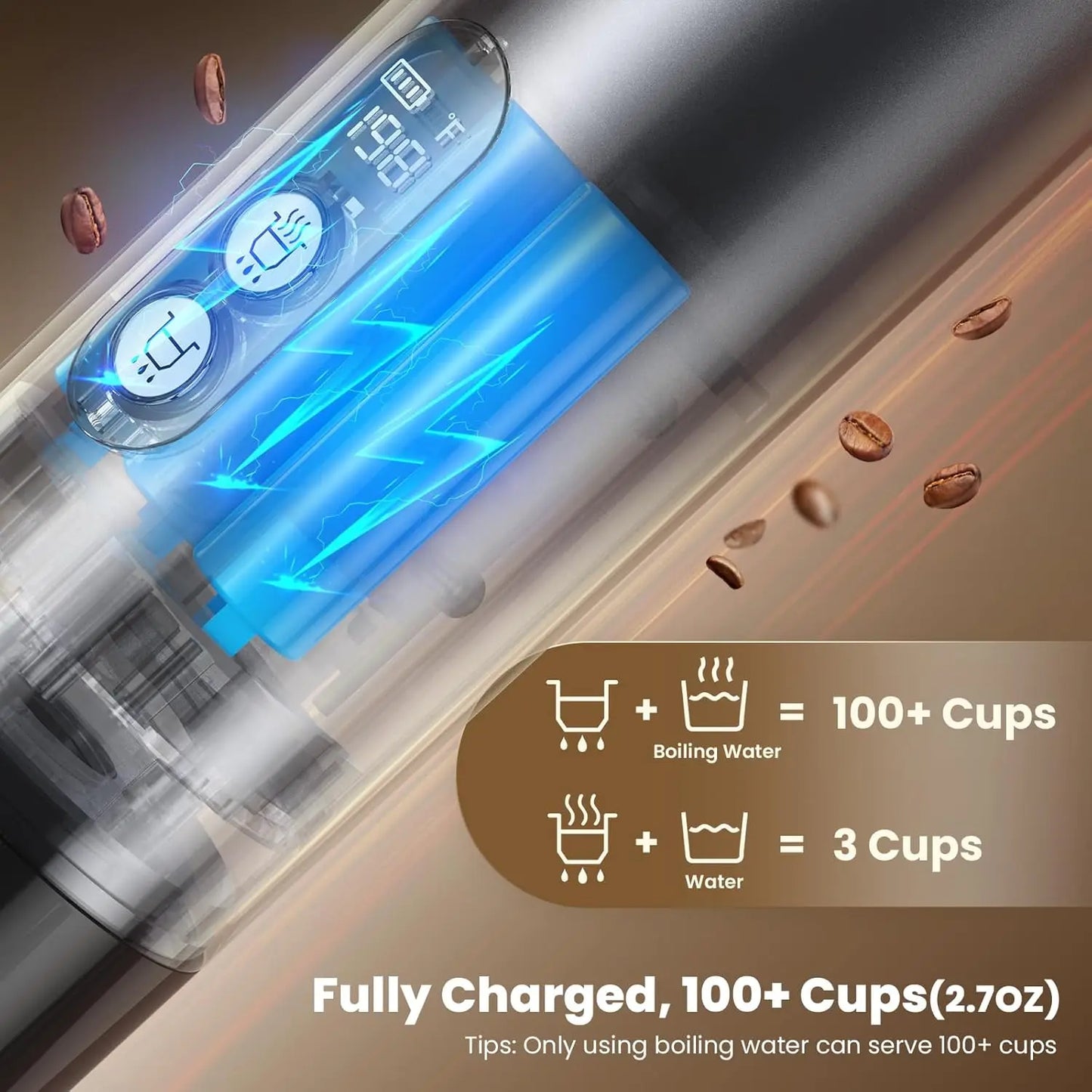 Cafetera exprés de 150W con autocalentamiento rápido de 2-3 Min, cafetera Espresso portátil de viaje con soporte también para taza de té pequeña para N