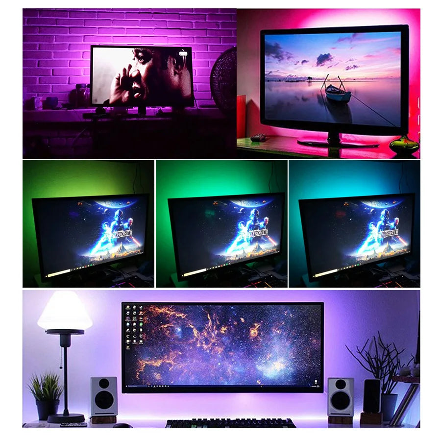 Tira de luces Led Usb 5V 5050, luz Led inteligente para pared, habitación, Bluetooth, Wifi, Alexa 15, 20 metros, cinta Rgb, retroiluminación de Tv, cinta Led, Luces