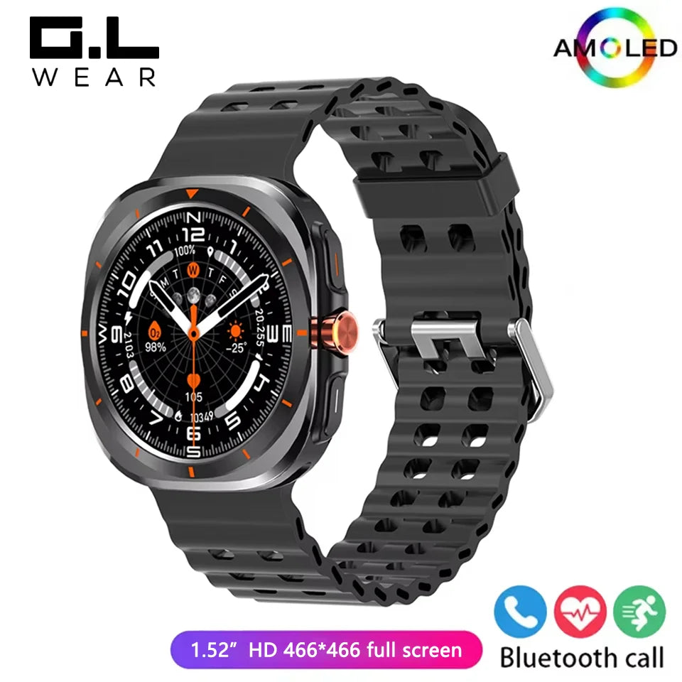 G.L Wear 2025 Nuevo reloj inteligente para hombre 1,52 pulgadas Bluetooth Talk Deportes Fitness Podómetro Mujer Reloj inteligente