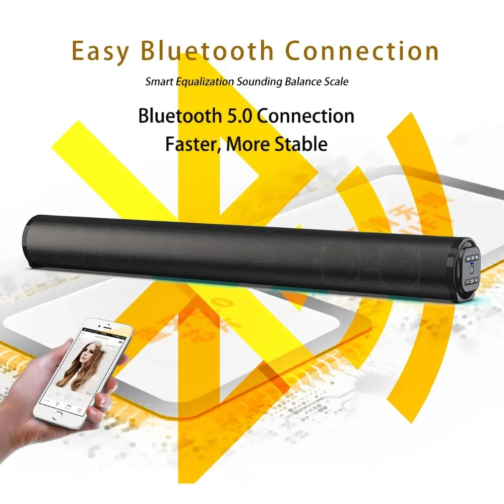Barra de sonido súper potente, altavoz inalámbrico portátil con Bluetooth, estéreo envolvente, caja de sonido para TV en casa, Subwoofer, Radio FM, caixa de som