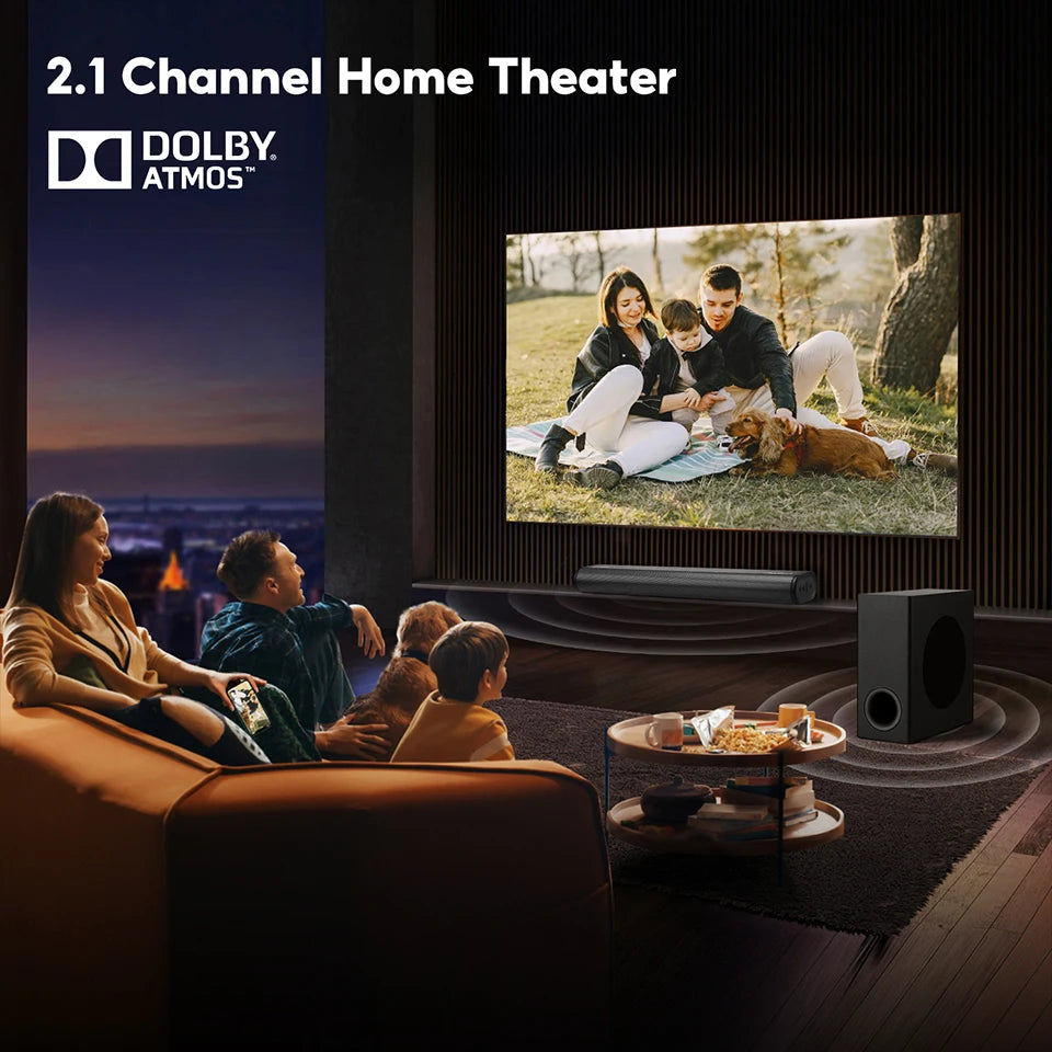 AIYIMA S07 Dolby -Barra de sonido 2,1, Subwoofer inalámbrico de 150W, altavoz de sistema 3D para TV, Bluetooth, HDMI/Aux/Opt/USB