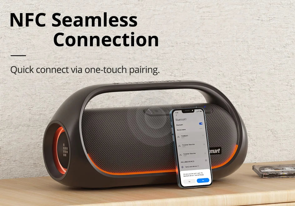 Altavoz Bluetooth Tronsmart Bang Altavoz portátil para fiestas con audio de alta resolución sin pérdidas, graves pesados, control por aplicación, mango portátil