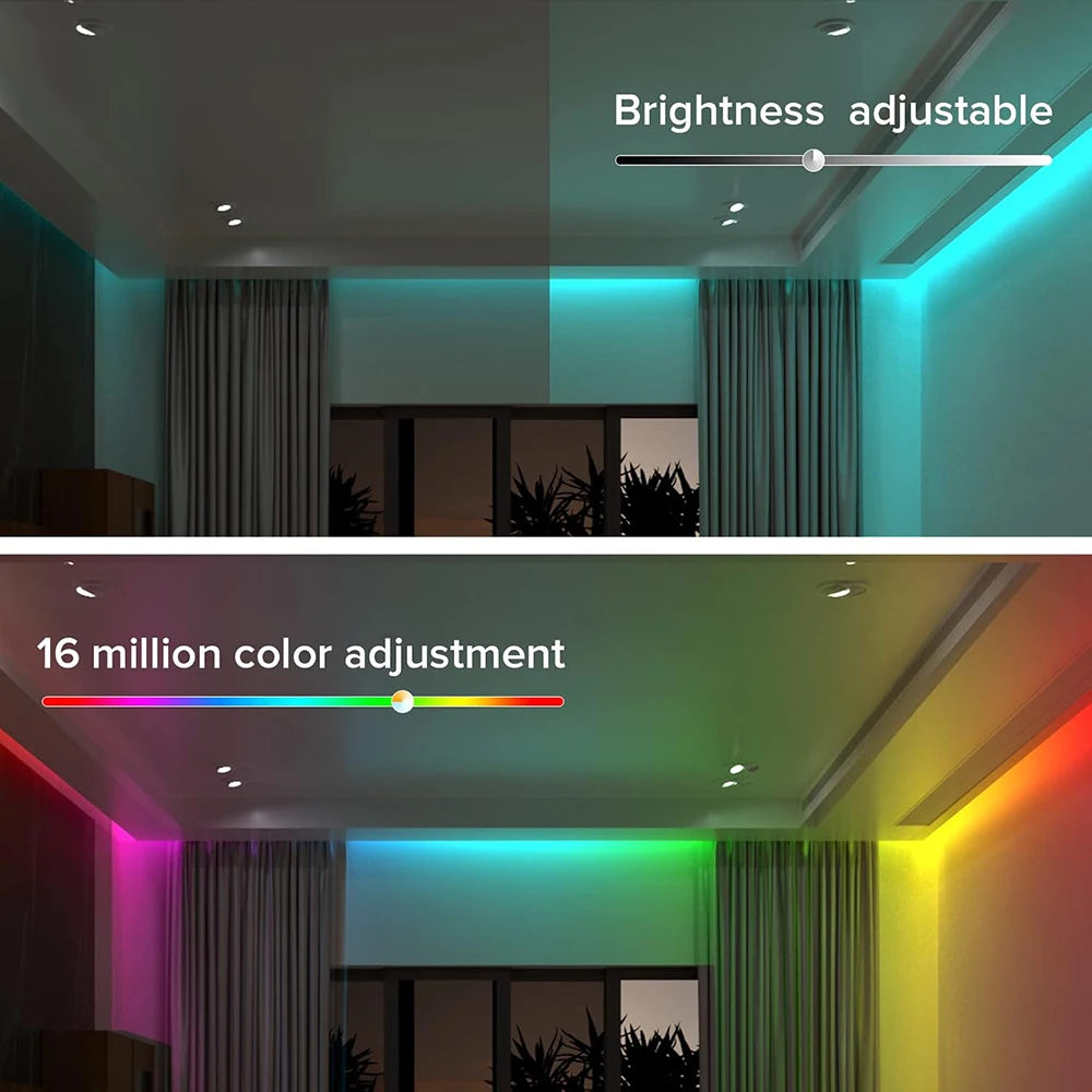 FCOB WS2811 tira de LED RGB COB direccionable 12v 24v 720LEDs/m SP530E 2,4 GHz controlador Bluetooth y control remoto RC3/RB3 1m2m3m4m5m conjuntos