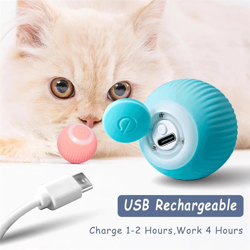Pelota de juguete inteligente para perros, juguete interactivo electrónico para mascotas, pelota móvil USB, rebote automático para cachorros, regalo de cumpleaños, productos para gatos.